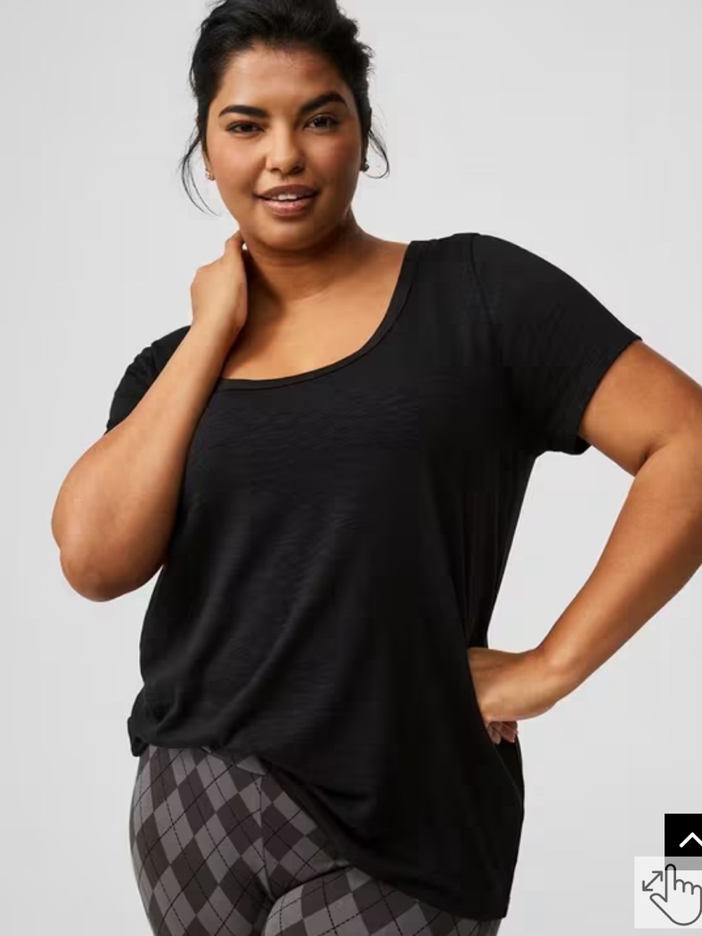 torrid Black Scoop Neck Short Sleeve Top